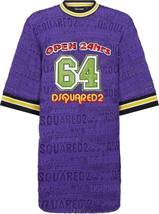 Dsquared2 logo-embellished T-shirt dress - women - Cotton/Polyamide - 36 - Purple