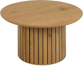 Mathi Design Mesa de centro redonda marrón D80