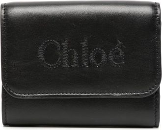 Chloé Sense tri-fold leather wallet - women - Calf Leather - One Size - Black