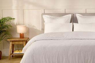 Emma Satin-Baumwolle Bettbezug 200x200 - 100% Satin aus nat&uuml;rlicher Baumwolle - Wei&szlig;