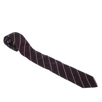 HUGO BOSS Boss By Hugo Boss Bordeaux Red Diagonal Stripes Silk Jacquard Classic Tie