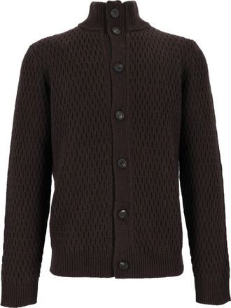 PESERICO Textured Button-Up Knit Sweater