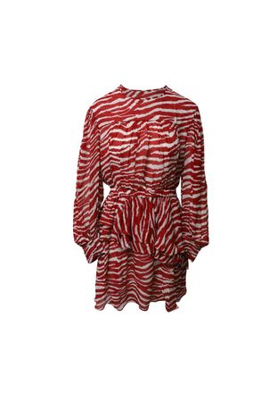 Isabel Marant &Eacute;toile Isabel Marant Java Printed Draped Dress in Red Viscose