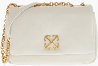 Off-white Puffer Leather Shoulder Bag JITNEY with Gold Chain size One Size