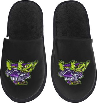 Generic Comfortable Fluffy Slipper Turtle Machine Animal House Slipper Breathable Ladies Slippers for Travel Family Hotels M