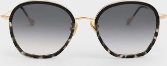 Charles & Keith Recycled Acetate Wire-Frame Sunglasses