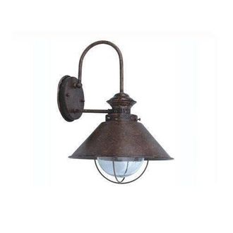 Netlighting Nautica 1 Light Outdoor Large Dome Wall Light Rust Brown E27