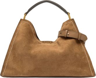 Gianni Chiarini Aurora Hobo Tas - Dames - Schoudertassen - Bruin - ONE Size - Su&egrave;de - Tassen