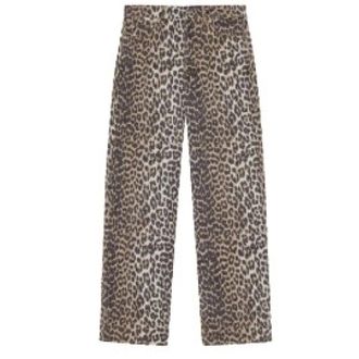 Ganni Straight Trousers, female, Brown, Size: L Classic Denim Jeans
