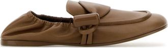 Loewe Camel Leather Toggle Loafers