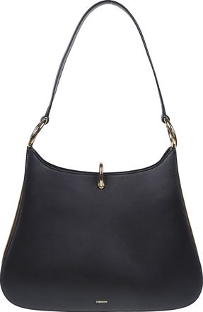 Paco Rabanne Large Ring Black Leather Bag