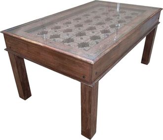 Wanderlust Deco Mesa de madera artesanal 165x98x76h cm