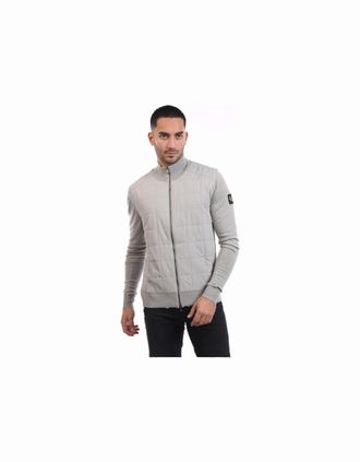 Belstaff Mens Kelbrook Zip Cardigan - Grey - Size: 40