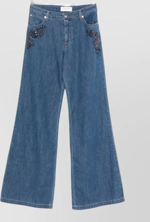 Ermanno Scervino wide leg jeans crystal embellished