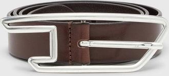 Diesel 3cm leather belt with D-logo buckle - Belts - Unisex - Brown