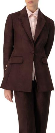 Ivonne Single-Breasted Faux-Suede Blazer in Brown at Nordstrom, Size 10