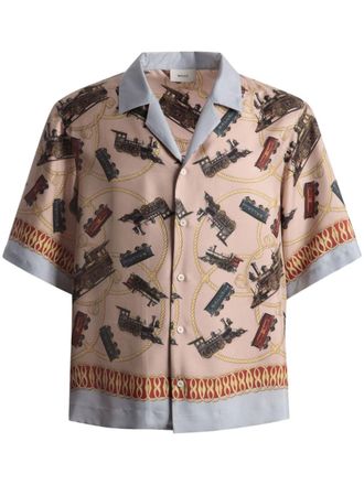 Bally Trains-print silk shirt - Neutrals