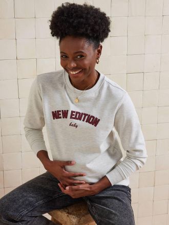 Vertbaudet Umstands-Sweatshirt NEW EDITION BABY beige meliert