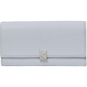 Kate Spade New York deco large pebbled leather flat wallet in Pale Sapphirine at Nordstrom