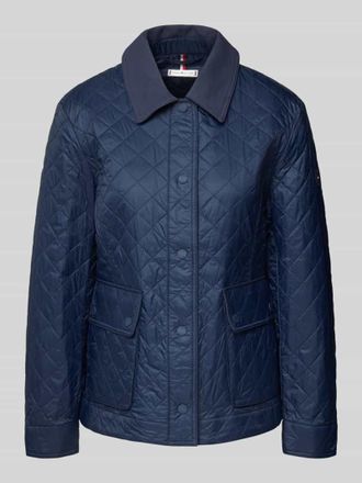 Tommy Hilfiger Shaped Fit Steppjacke mit Pattentaschen in Marine, Gr&ouml;&szlig;e L