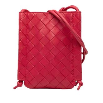 Bottega Veneta Pre-owned Woven Crossbody Bag - Dames - Pre-owned - Roze - Maat: ONE Size Leer