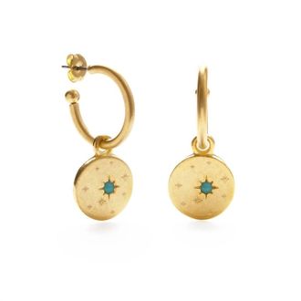 Amano Studio Womens Estrella Hoops Earrings In Turquoise
