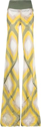 Rick Owens all-over graphic-print trousers - women - Cupro - 40 - Yellow