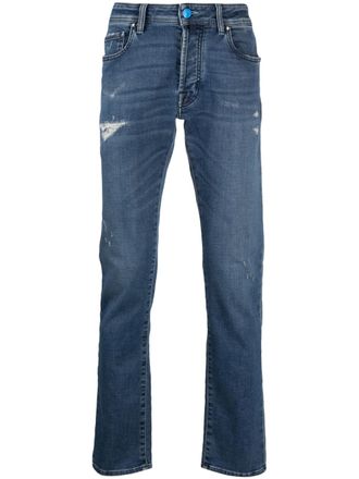 Jacob Cohen Jeans dritti con effetto vissuto - Blu