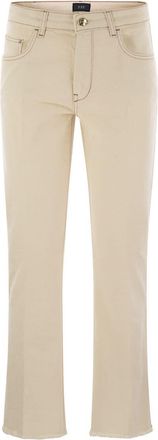 Fay Womens Denim 5-pocket Trousers - Beige Cotton - Size 30 (Waist)