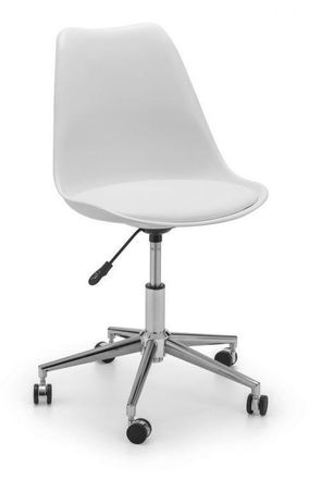 Netfurniture Danica Office Chair White/Chrome Height Adjustable in White