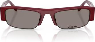 Miu Miu Bordeaux Acetate Rectangular Sunglasses