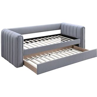 Vente-Unique Vente-unique - Letto a scomparsa 90 x 190 cm Tessuto Grigio - sahona