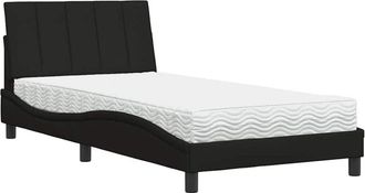 vidaXL Cama Con Colch&oacute;n Tela Negro 100x200 Cm Vidaxl