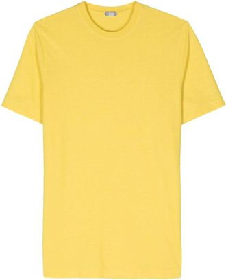 Zanone crew-neck organic cotton T-shirt - men - Organic Cotton - 54 - Yellow