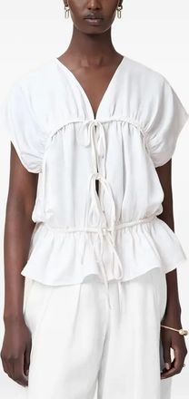 AllSaints Top Remy con ruches - Bianco