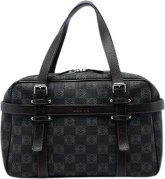 Loewe Pre-owned Printed Coated Canvas Handbag - Dames - Vintage Handtas - Bruin - ONE Size - Leer - Vintage