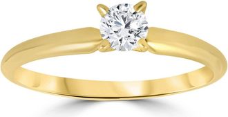 Pompeii3 1/3ct Round Diamond Solitaire Engagement Ring 14k Yellow Gold Size Selectable