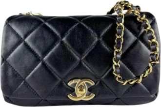 Chanel Pre-owned Vintage Shoulder Bag - Dames - Vintage Schoudertas - Zwart - ONE Size - Leer - Vintage