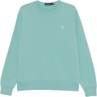 Polo Ralph Lauren Hoodies & sweatvesten, Heren, Groen, S, Katoen, Geborduurde Logo Crewneck Sweatshirt
