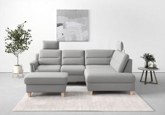 Sit&more Ecksofa »Farö L-Form« inklusive Federkern, wahlweise mit Bettfunktion und Bettkasten