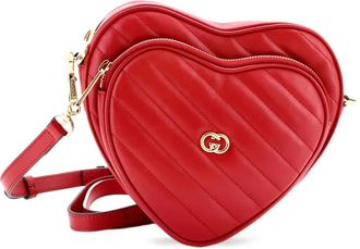Gucci Diagonal gewatteerde leren schoudertas met GG-logo - Rood