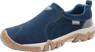 Generic Mens Breathable Soft Suede Plain Casual Mountaineering Leisure Sports Shoes Sneaker Storage for Men Size 13 (Dark Blue, 5.5)