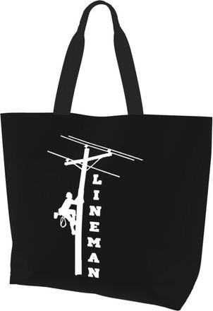 AOOEDM I Love My Lineman Ladies Canvas Tote Reusable Shopping Bag