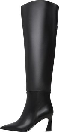 Cesare Gaspari Classic Knee-High Boots Iris - Dames - Laarzen met Hak - Zwart - 40 EU - Leer - Schoenen