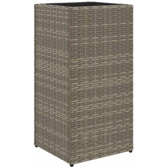 vidaXL Garden Planter Grey 30x30x60 cm Poly Rattan vidaXL