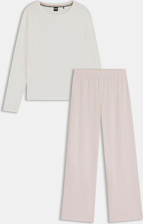 HUGO BOSS Womens Logo Print Pyjama Bottoms in Pink Cotton - Size X-Large