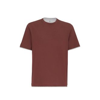 Brunello Cucinelli Cotton Jersey Crew-neck T-shirt With Faux-layering