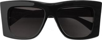 Bottega Veneta Vierkante Acetaat Zonnebril - Dames - Zonnebrillen - Zwart - 54 MM - Accessoires