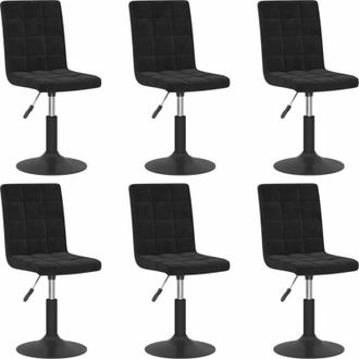 vidaXL Vidaxl - Sillas De Comedor Giratorias 6 Unidades Terciopelo Negro