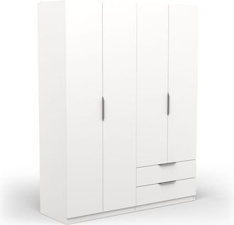 Calicosy Armario 4 puertas y 2 cajones - L157,3 cm - Blanco